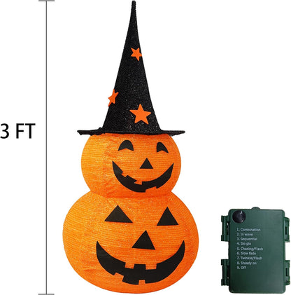 Light Up Your Halloween: 3ft Collapsible LED Jack-o'-Lantern