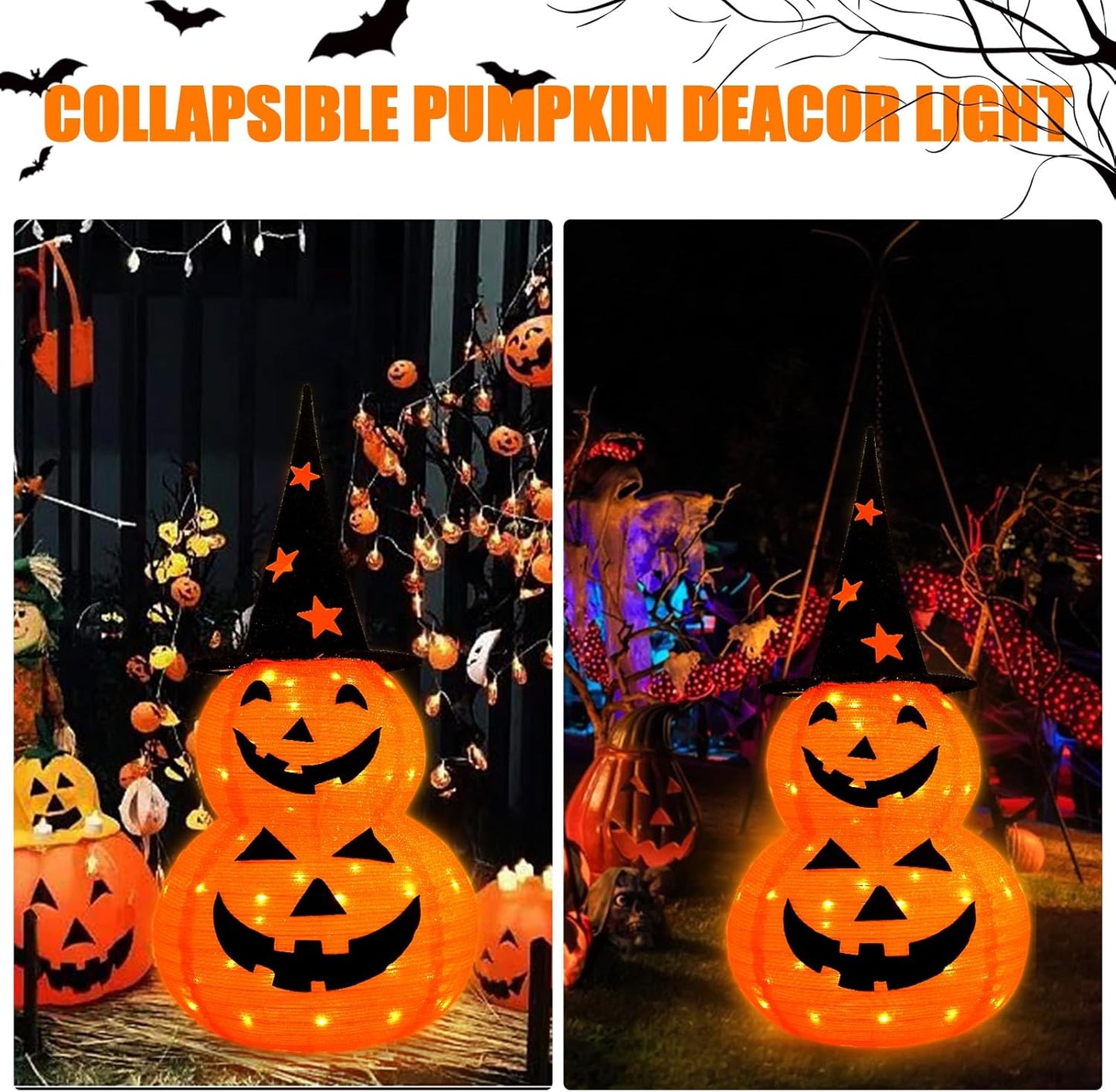 Light Up Your Halloween: 3ft Collapsible LED Jack-o'-Lantern